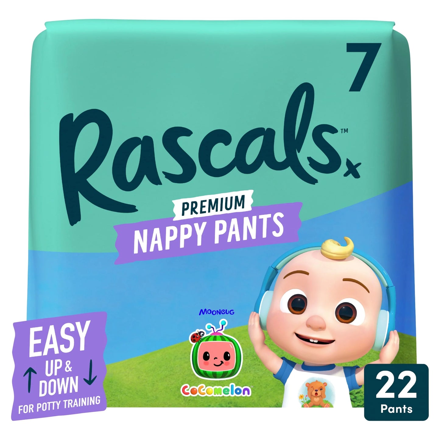 Premium Cocomelon Nappy Pants Size 7 by Rascals