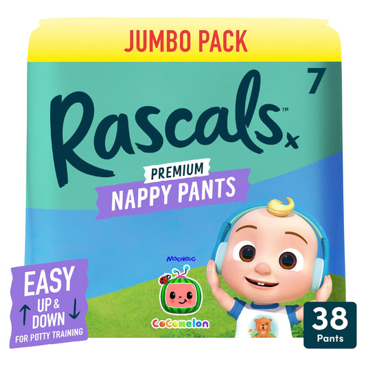 Premium Cocomelon Nappy Pants, Size 7 by Rascals