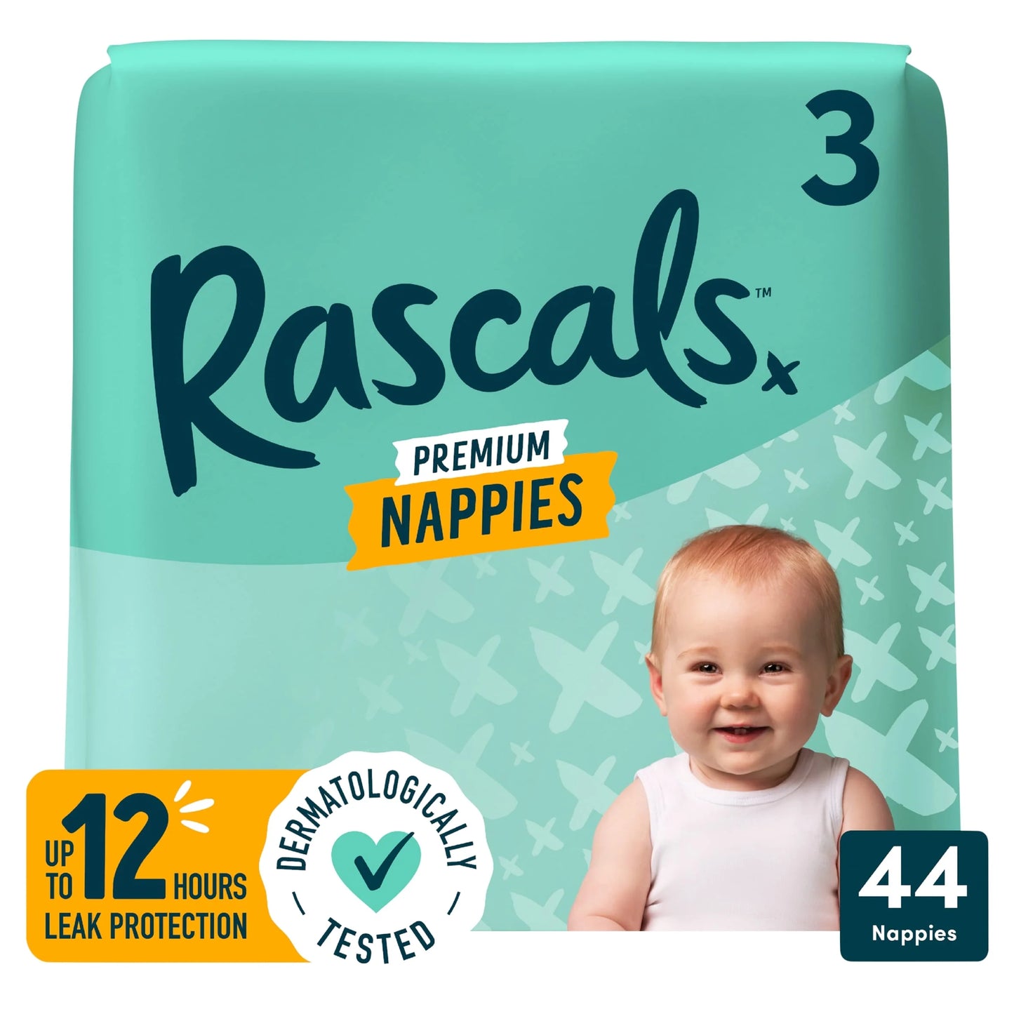 Premium Nappies, Size 3 | 44 Pack by Rascals