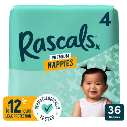 Premium Nappies Size 4 36 Pack by Rascals