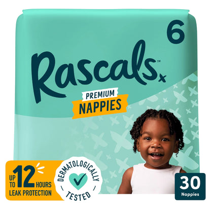 Premium Nappies Size 6 30 Pack by Rascals