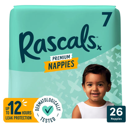 Premium Nappies Size 7 26 Pack by Rascals
