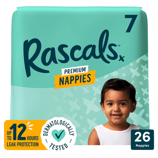 Premium Nappies Size 7 26 Pack by Rascals