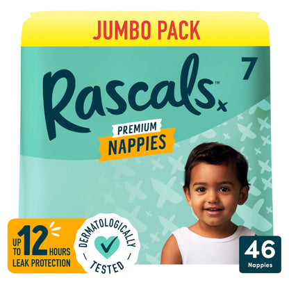 Premium Nappies, Size 7 | 46 Jumbo by Rascals