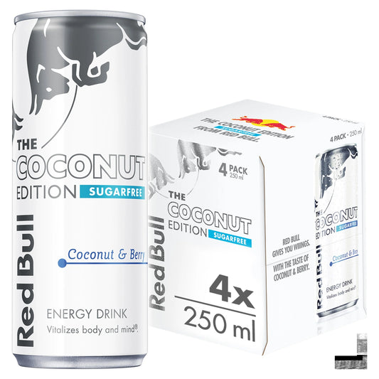 Sugar Free Coconut Edition Energy Drink 4 X 250ml by Red Bull