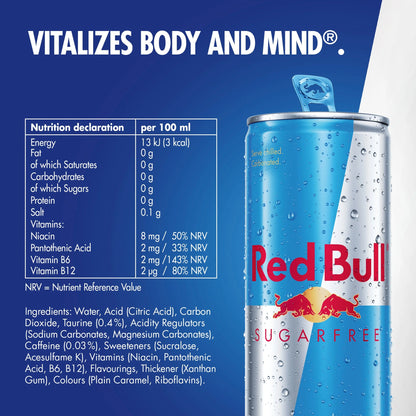 Sugar Free Energy Drink 250ml by Red Bull