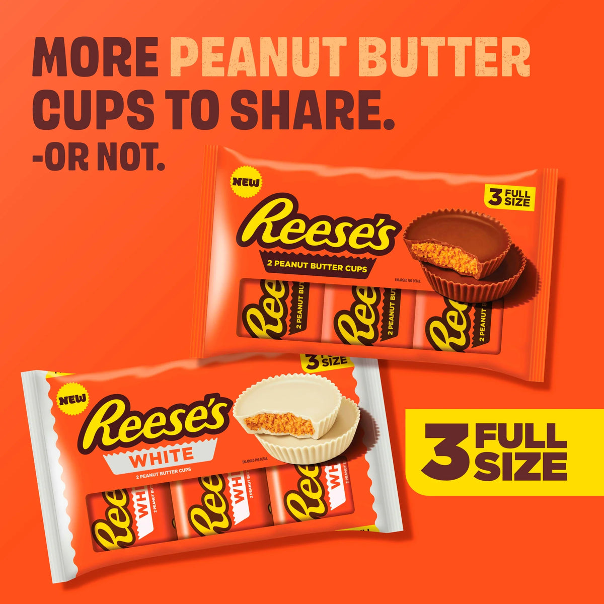 Peanut Butter 2 Cups Multipack 3 X 42g by Reese's at The British Vault