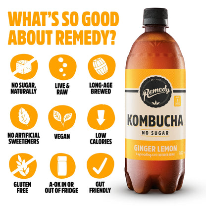 Kombucha Ginger Lemon 1l by REMEDY