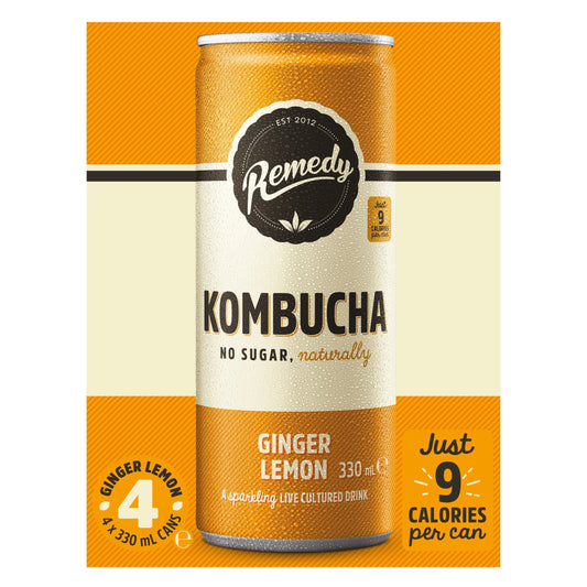 Kombucha - Ginger Lemon 4 X 330ml by REMEDY