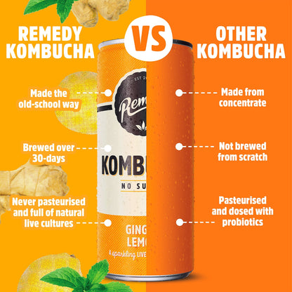Kombucha - Ginger Lemon 4 X 330ml by REMEDY