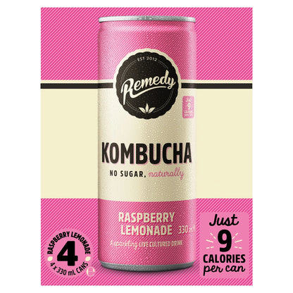 Kombucha - Raspberry Lemonade 4 X 330ml by REMEDY