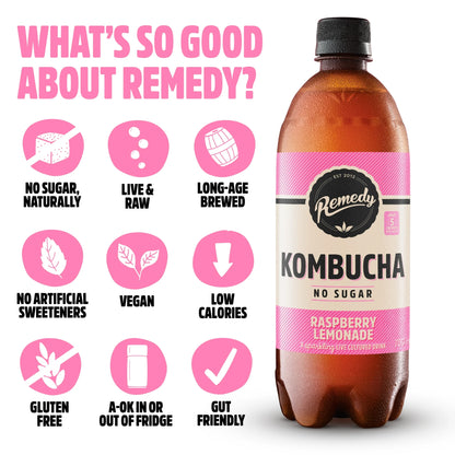 Kombucha Raspberry Lemonade 700ml by REMEDY