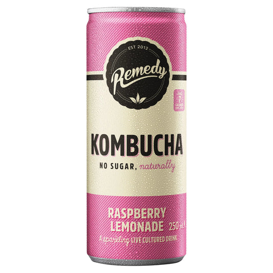 Kombucha Raspberry Lemonade Sugar Free by REMEDY