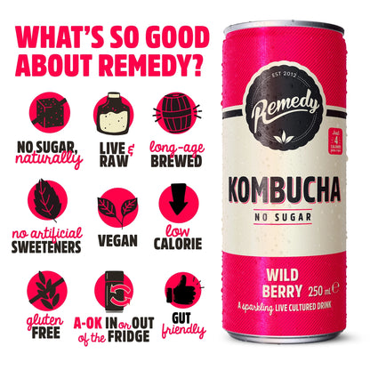 Kombucha - Wild Berry 4 X 330ml by REMEDY