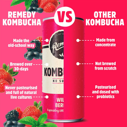 Kombucha - Wild Berry 4 X 330ml by REMEDY