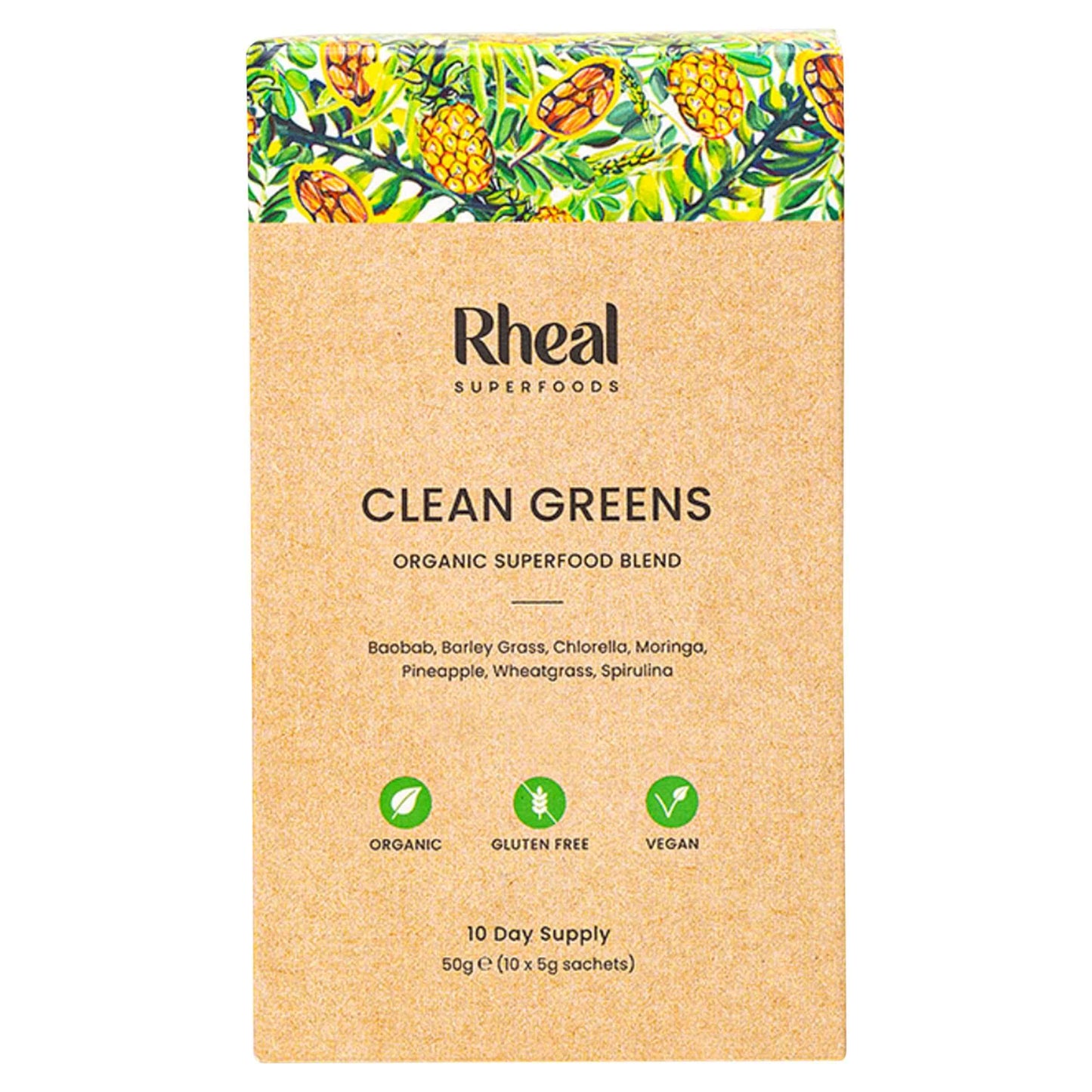 Clean Greens 10x5g by RHEAL SUPERFOODS