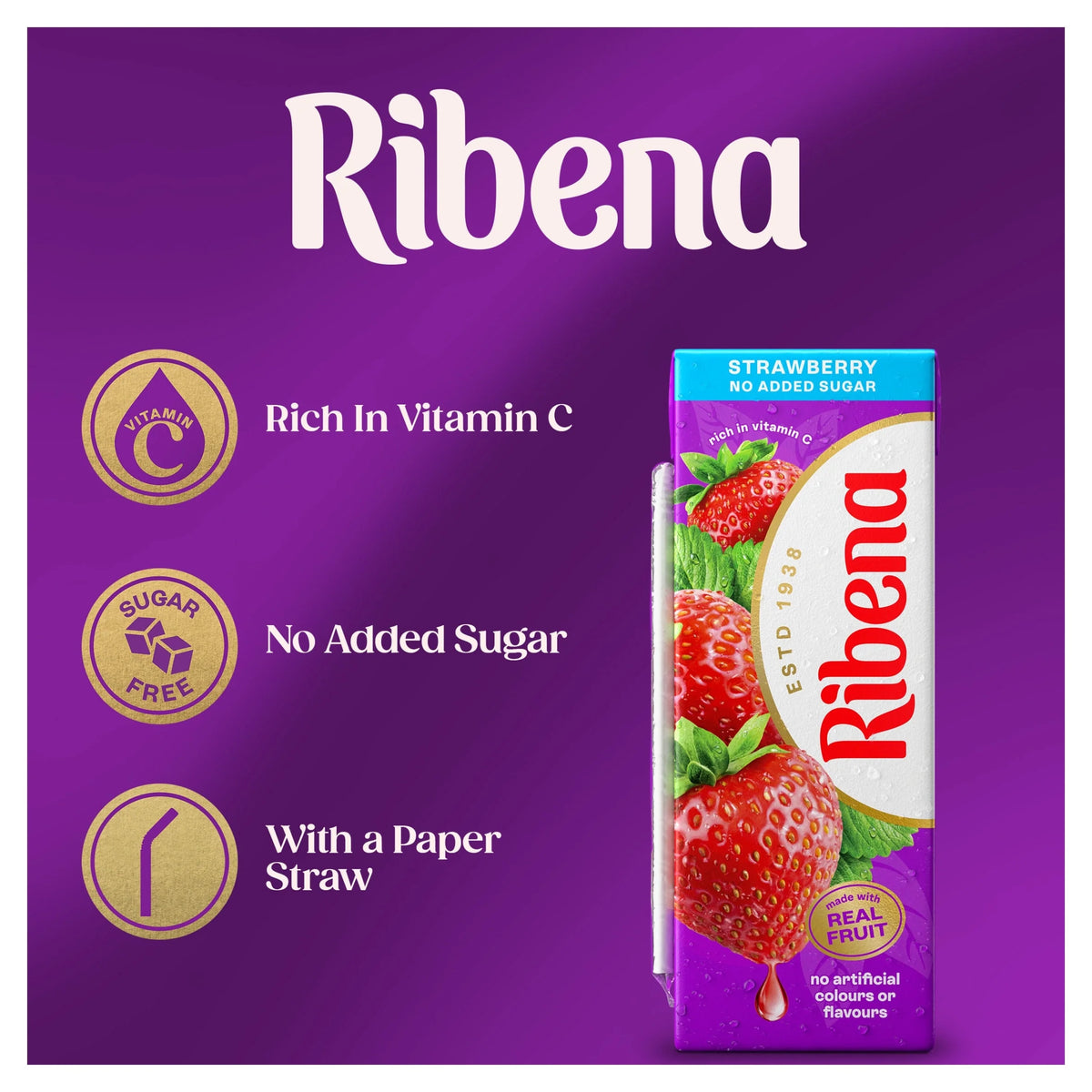 Strawberry Juice Drink Cartons No by RIBENA