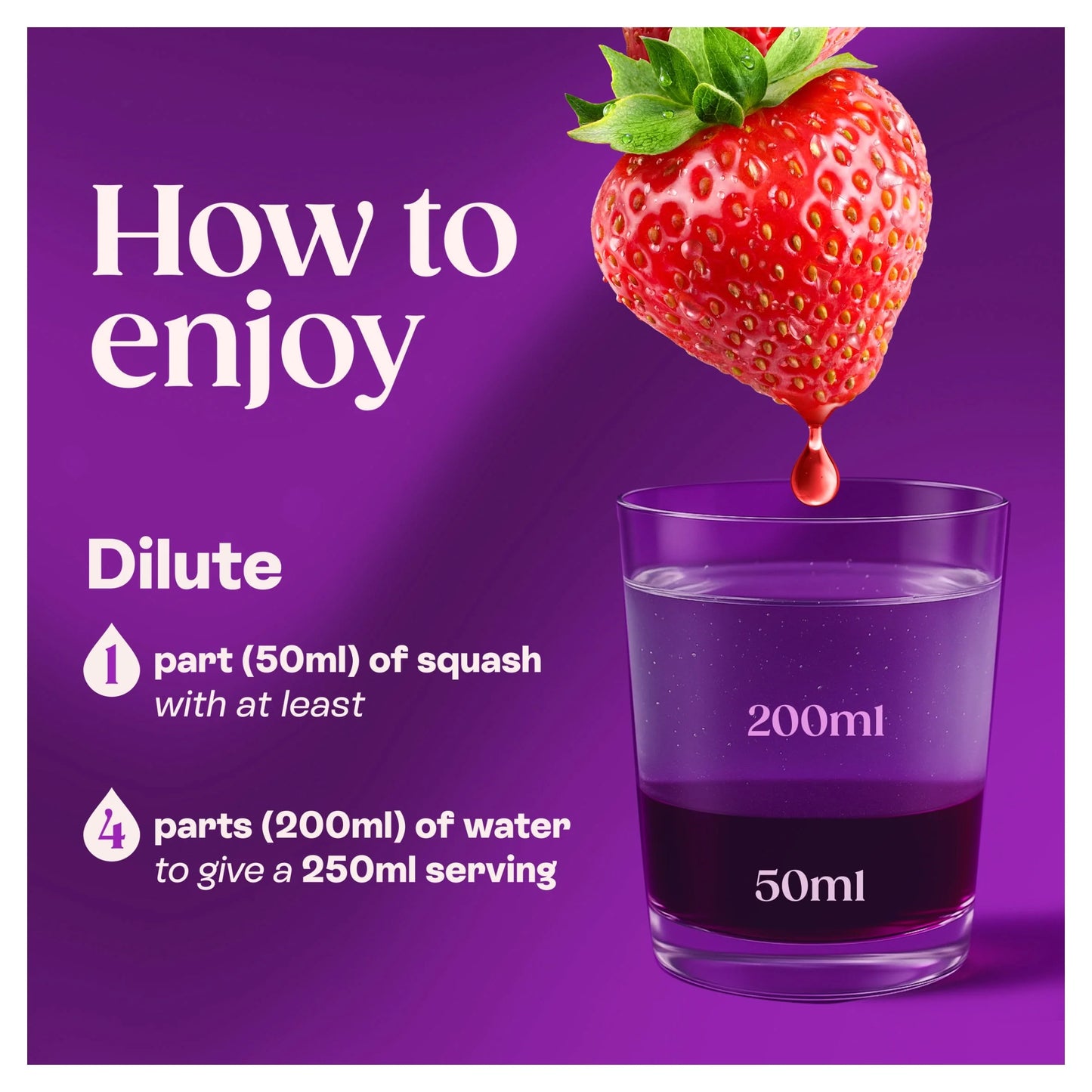 Strawberry Squash No Added Sugar 850ml by RIBENA