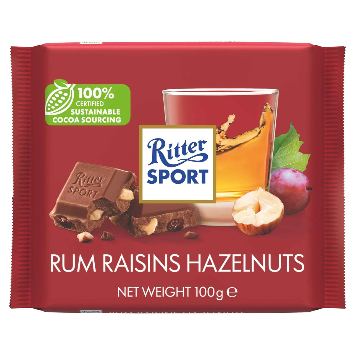 Rum Raisins Hazelnuts 100g by Ritter SPORT