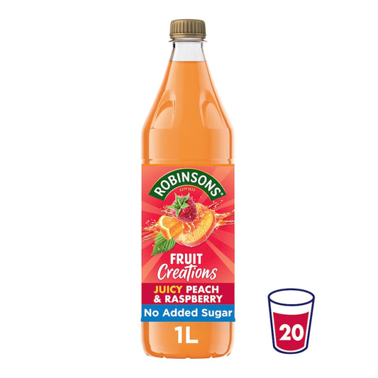 Fruit Creations Peach & Raspberry Squash 1l by ROBINSONS