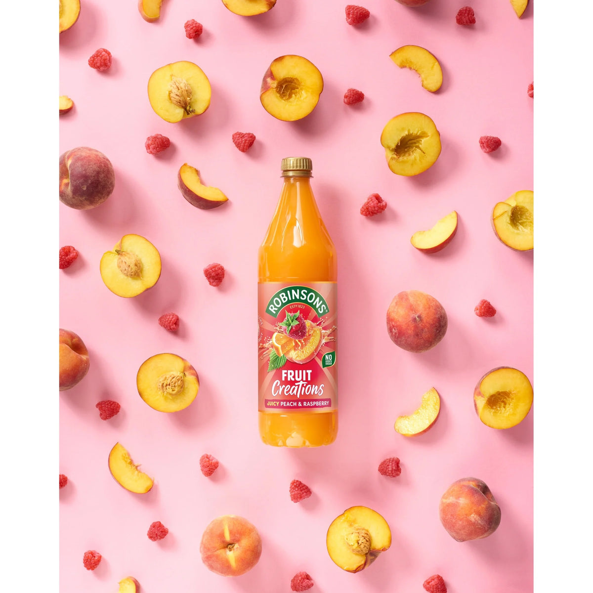 Fruit Creations Peach & Raspberry Squash 1l by ROBINSONS