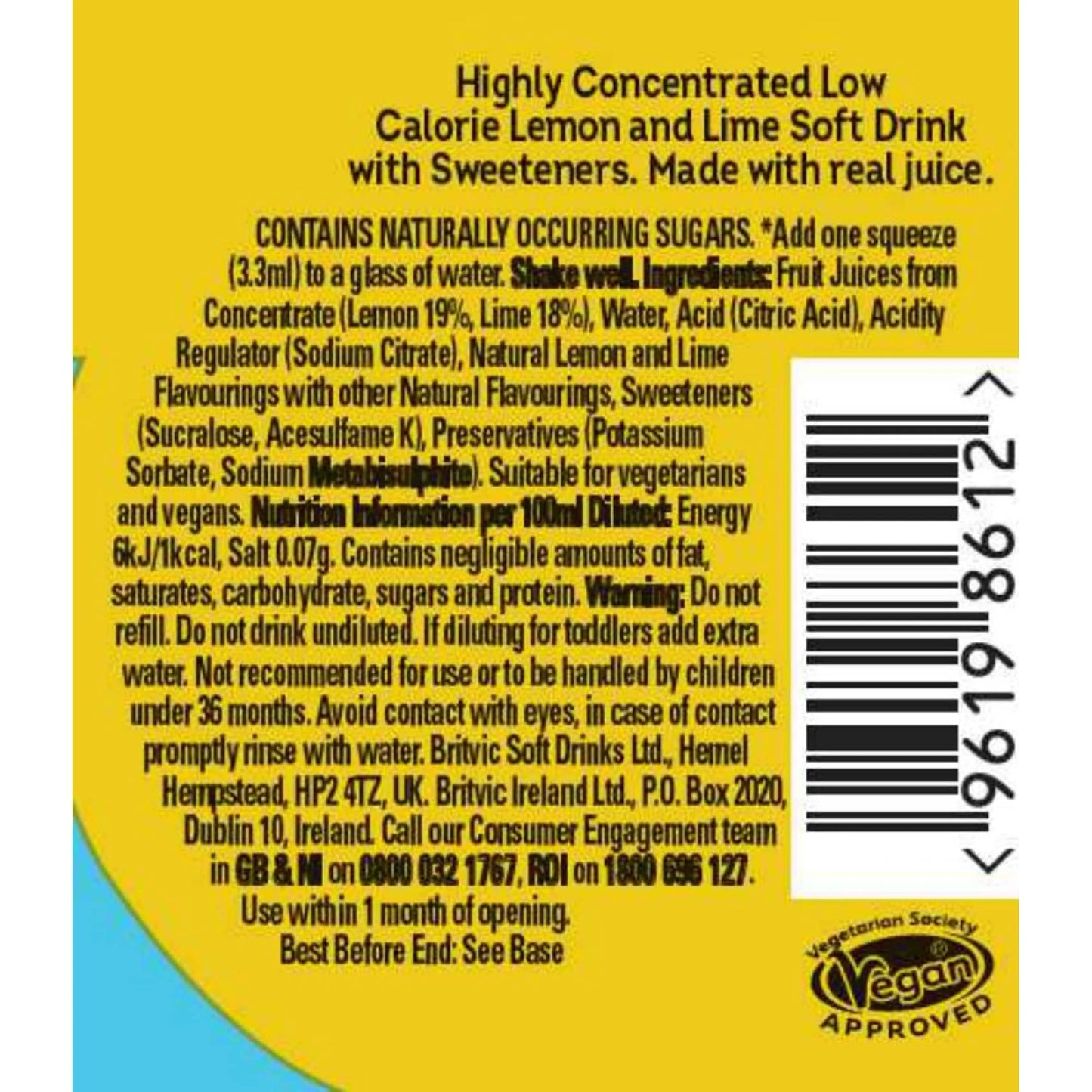 Mini Lemon & Lime No Added Sugar by ROBINSONS