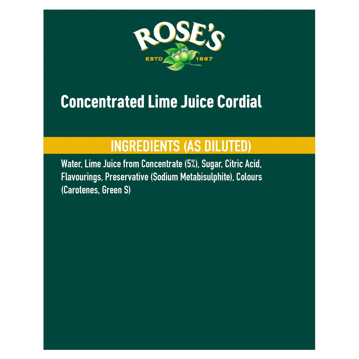 Roses Lime Juice Cordial 1l by Rose's