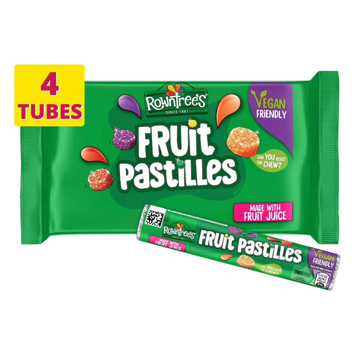 Fruit Pastilles Sweets 4 X 41g by Rowntree's