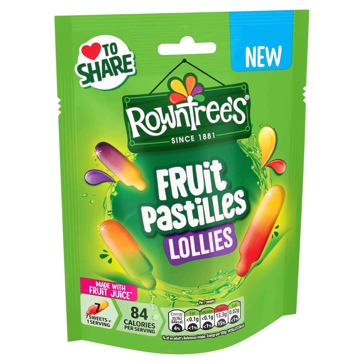 Fruit Pastilles Lollies 130g by ROWNTREES