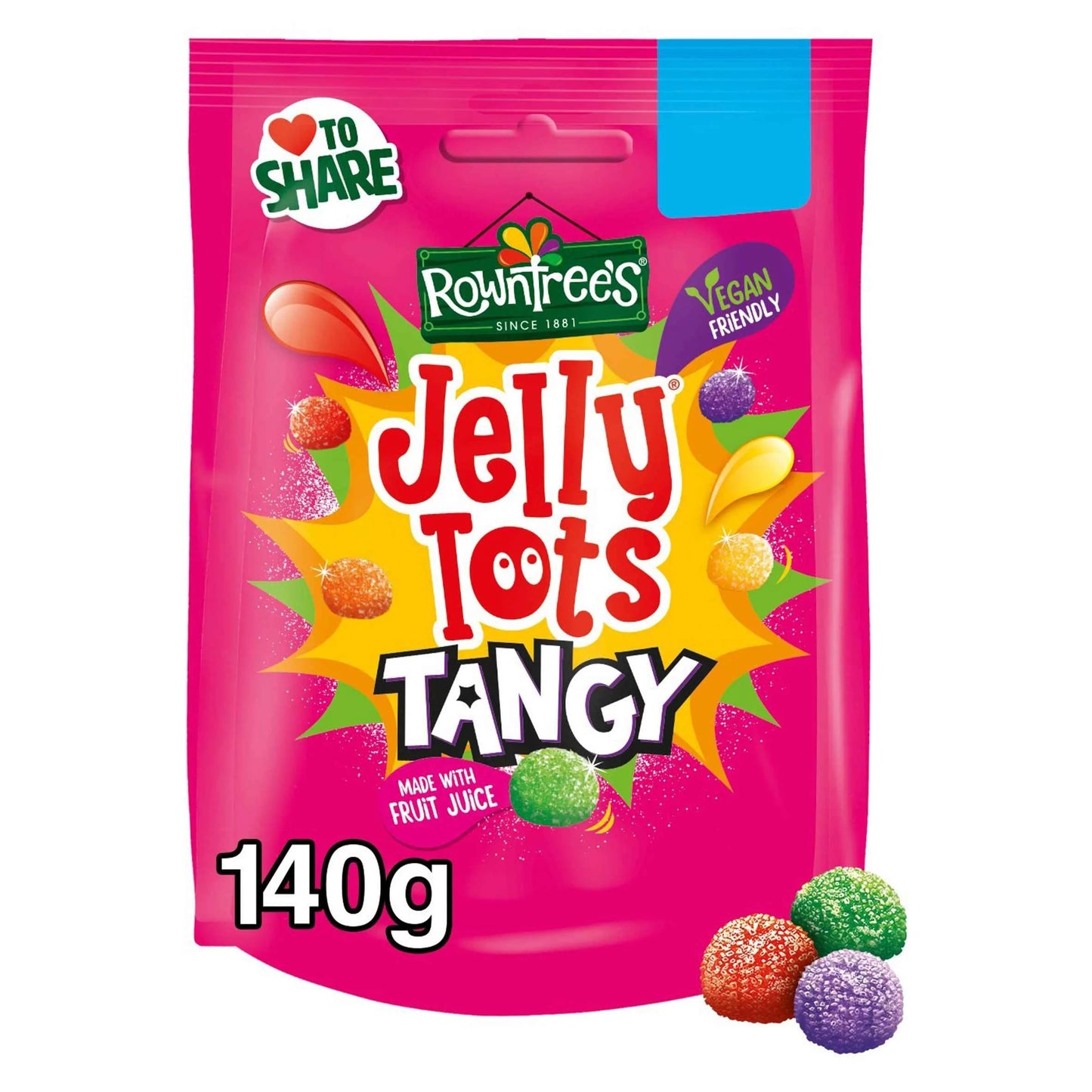 Rowntrees Jelly Tots Tangy Sweets Sharing Bag by Rowntree's