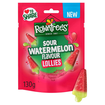 Sour Watermelon Flavour Lollies 130g by ROWNTREES