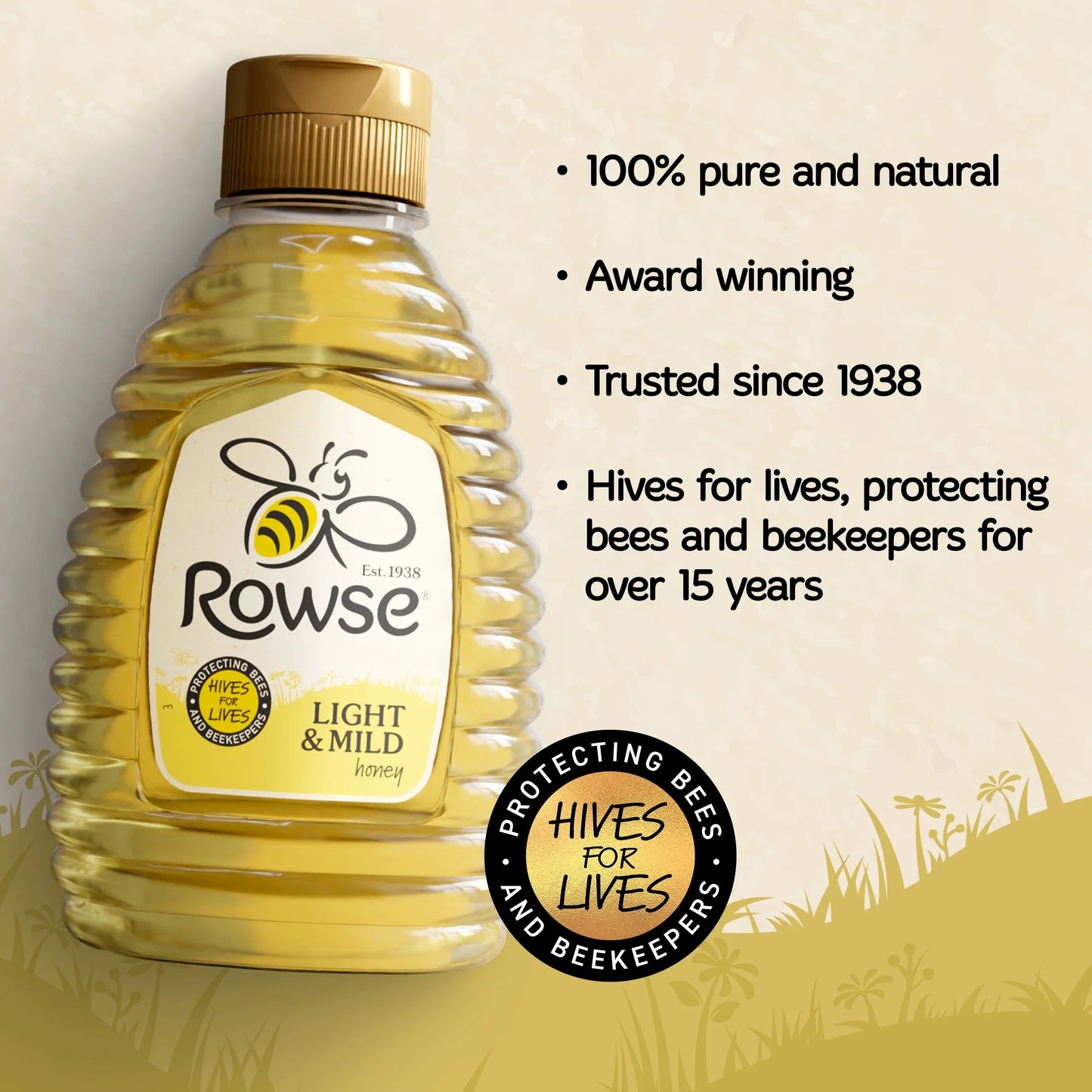 Squeezy Light & Mild Honey 340g by Rowse