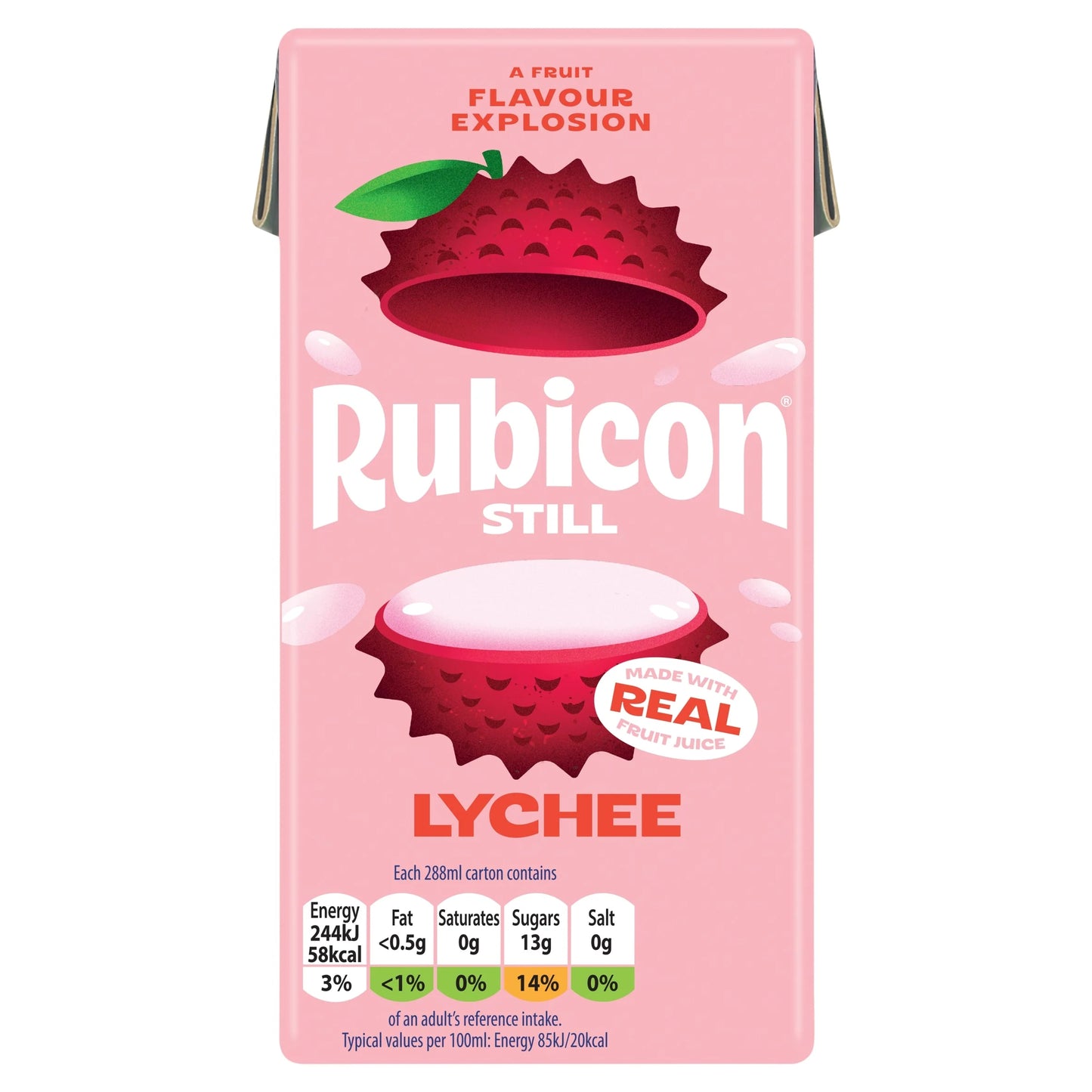Still Lychee Juice Drink 288ml Carton by Rubicon