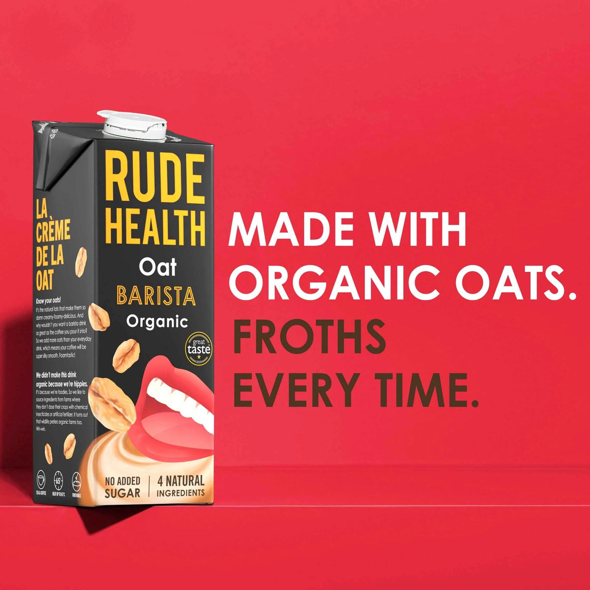 Organic Oat Barista Drink 1l by RUDE HEALTH