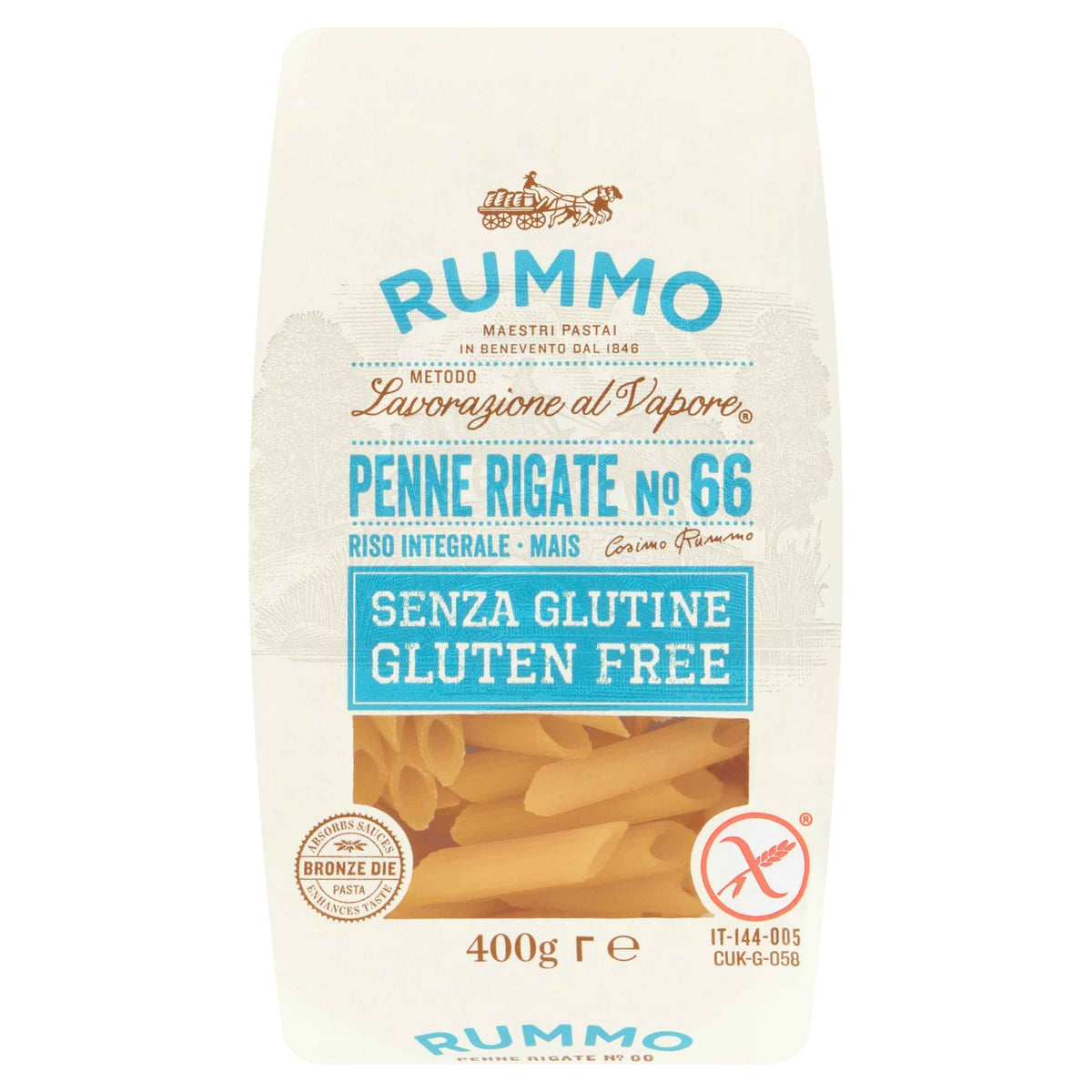 Gluten Free Penne Rigate No. 66 400g by RUMMO
