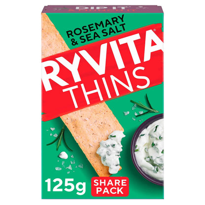 Thins Flatbreads - Rosemary & Sea Salt 125g by RYVITA