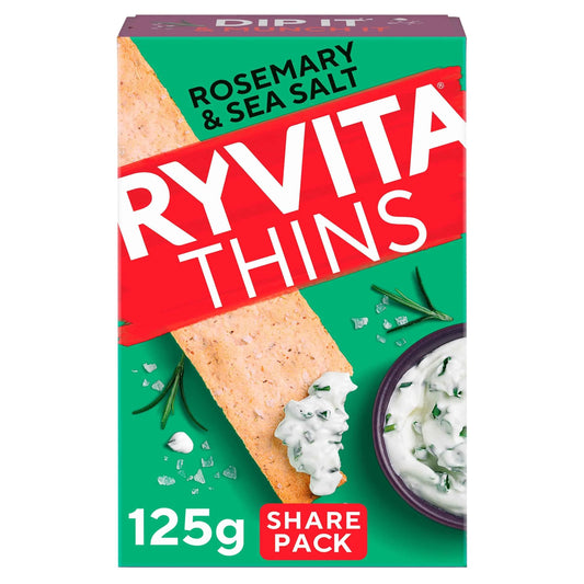 Thins Flatbreads - Rosemary & Sea Salt 125g by RYVITA