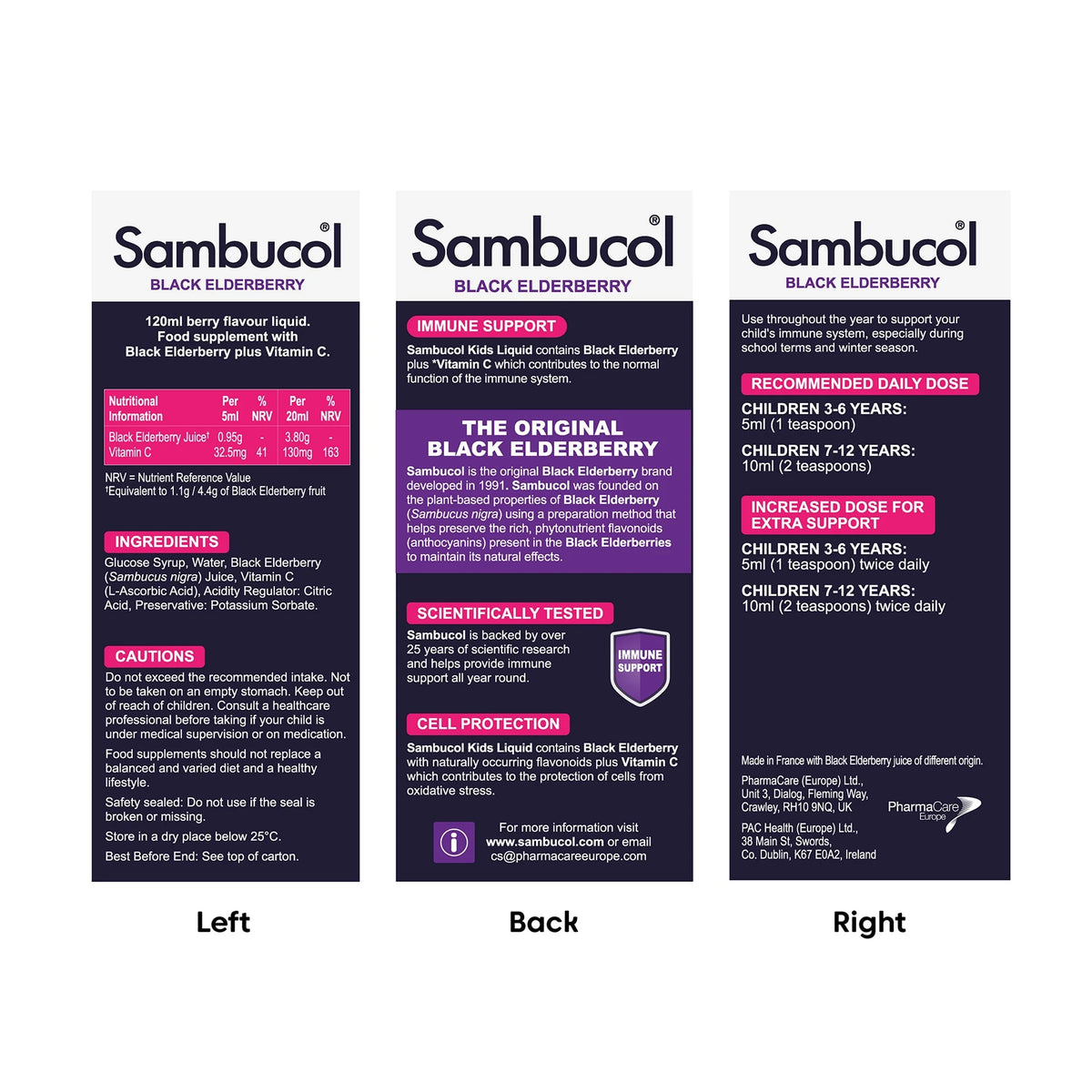 Black Elderberry Liquid For Kids - by SAMBUCOL
