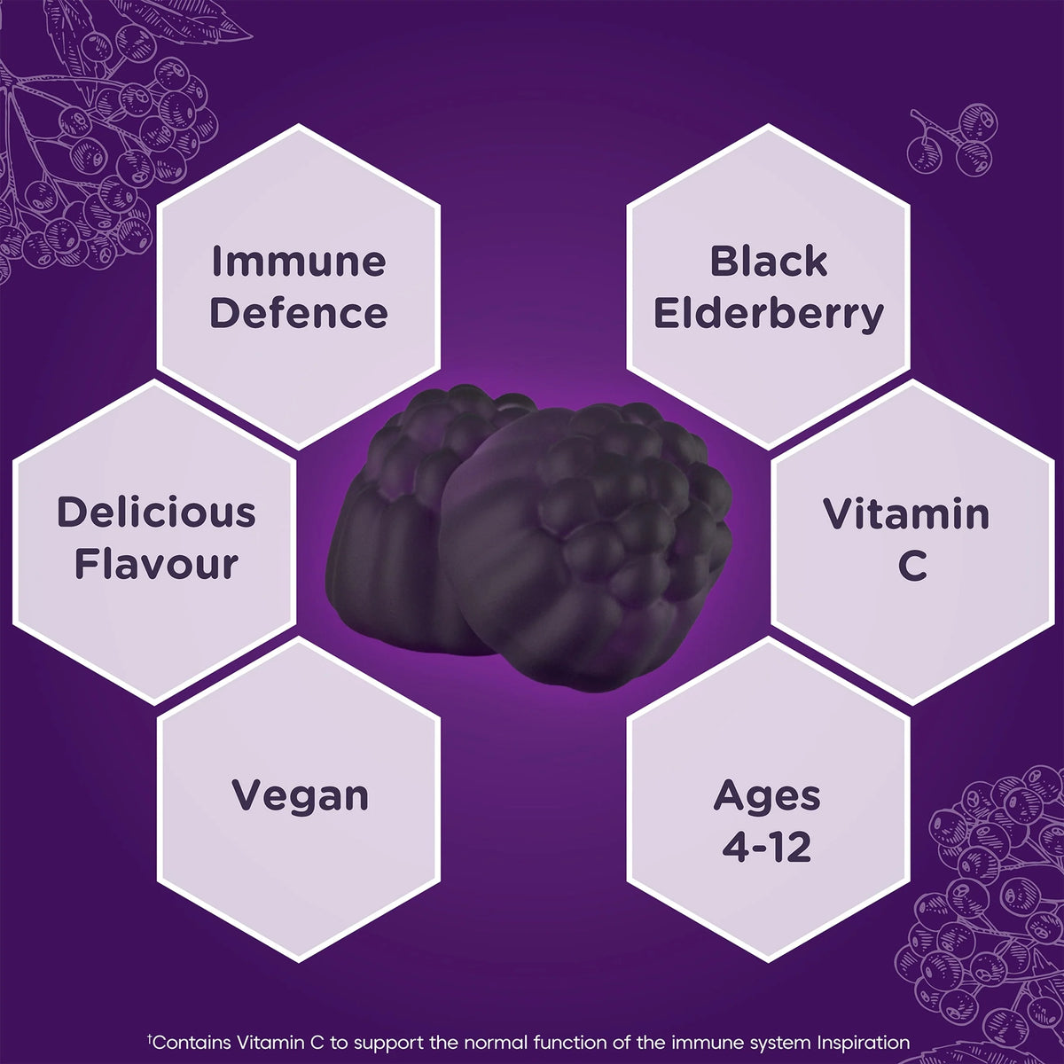 Blk E/berry For Kids Gummies 30s by SAMBUCOL