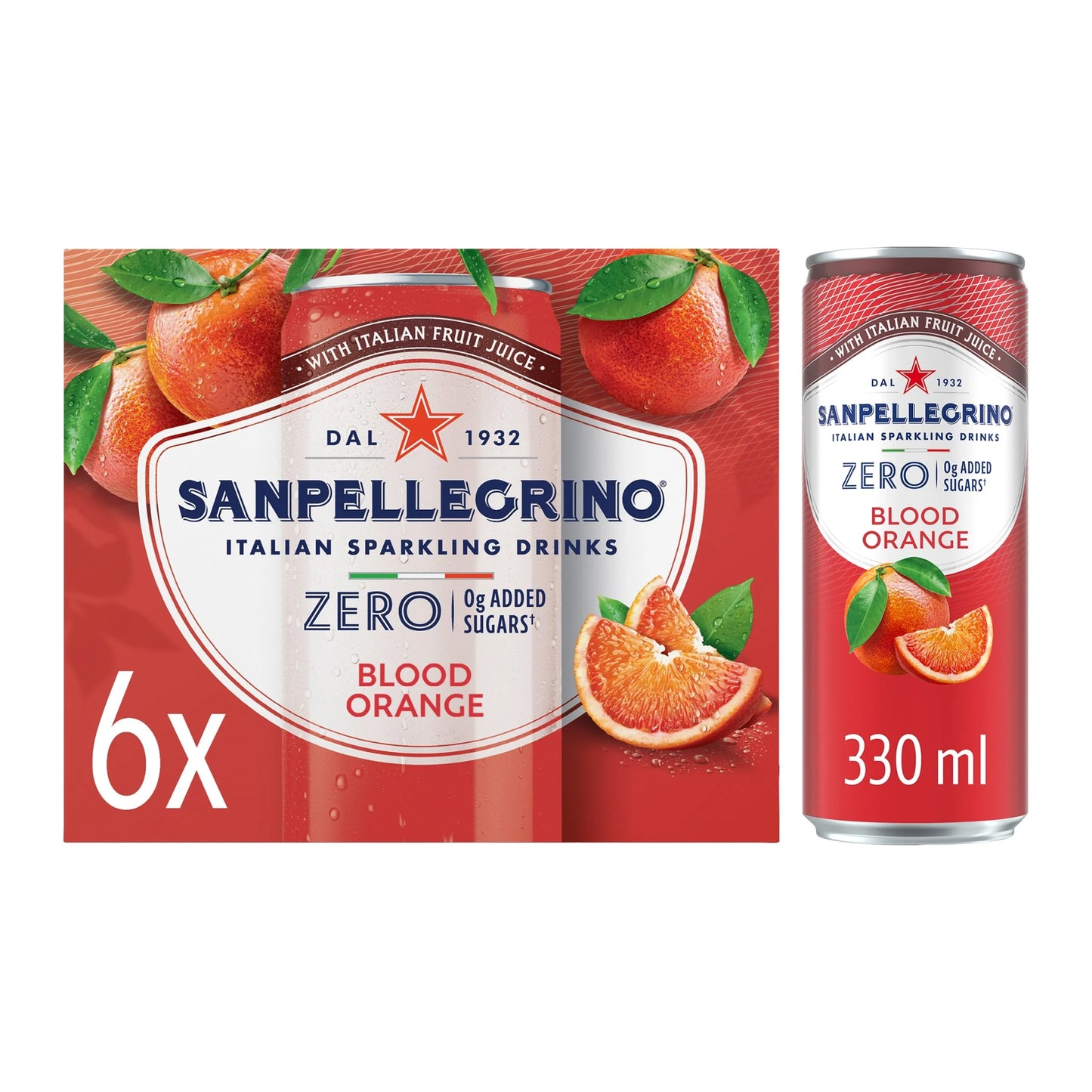 Sparkling Zero Blood Orange 6x330ml by SAN PELLEGRINO