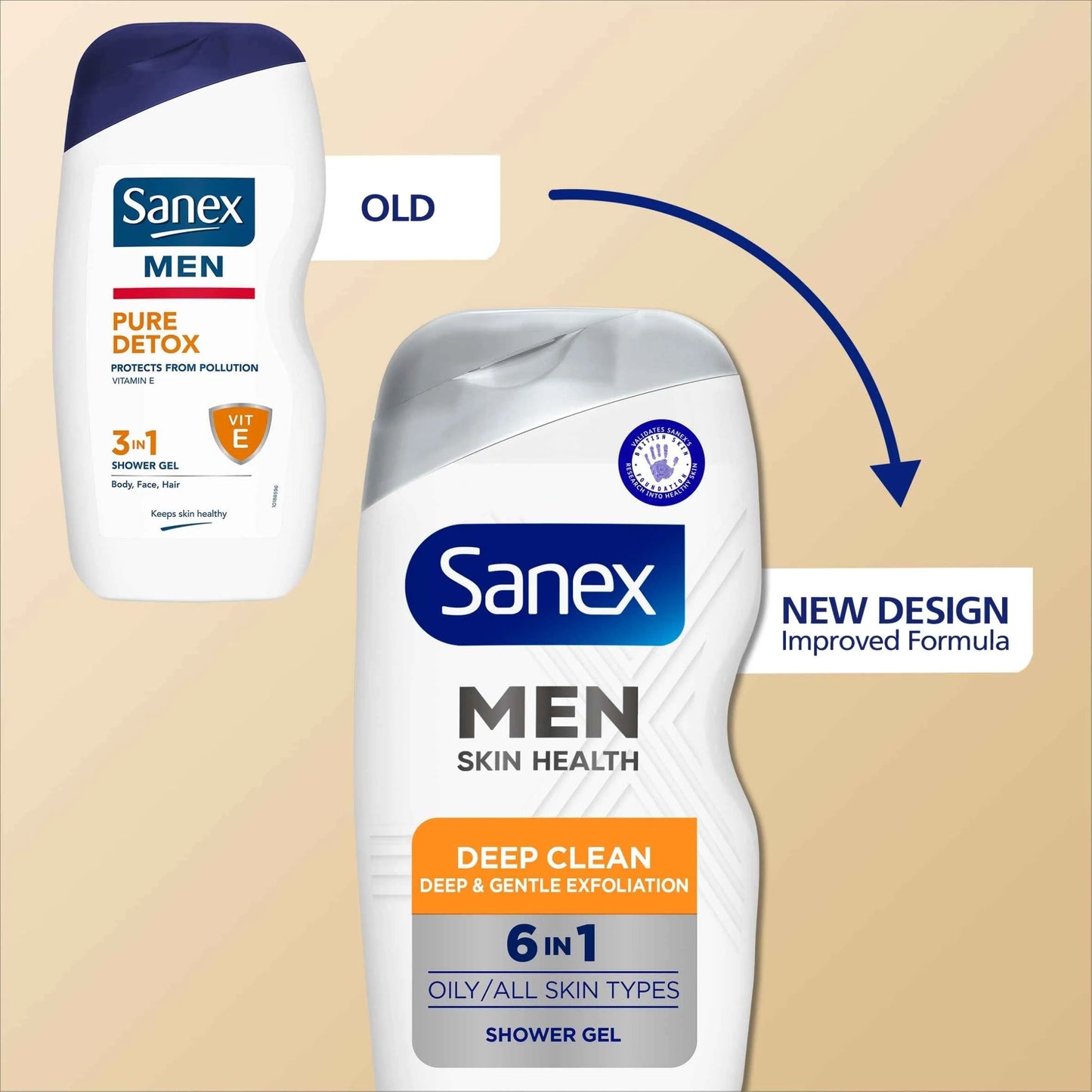 Men Skin Health Deep Clean 6in1 Shower by SANEX