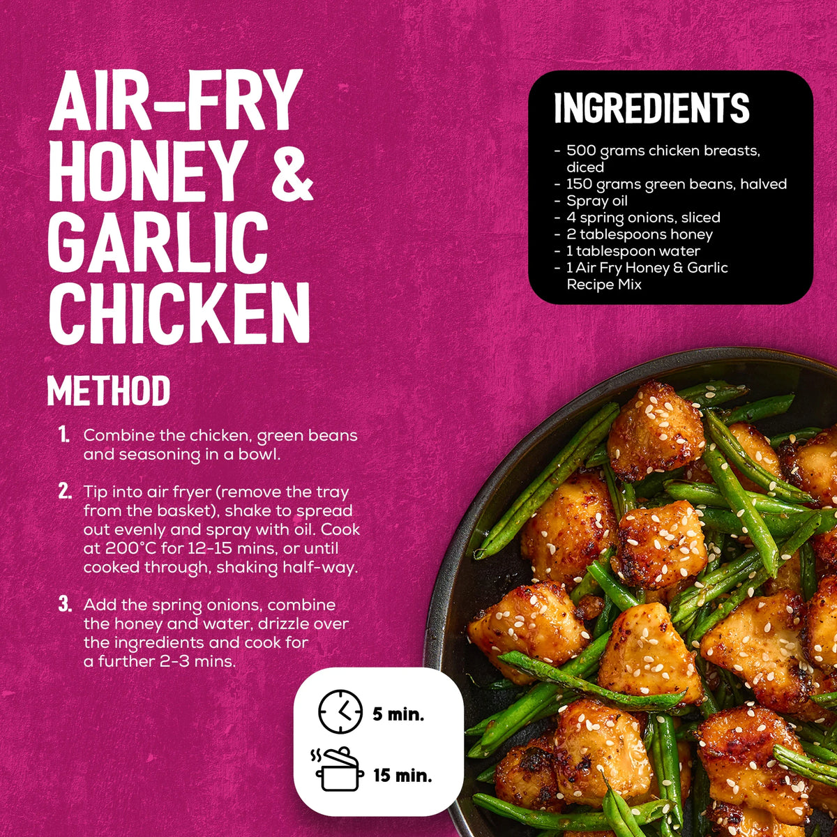 Air Fry Honey & Garlic Chicken by Schwartz at The British Vault