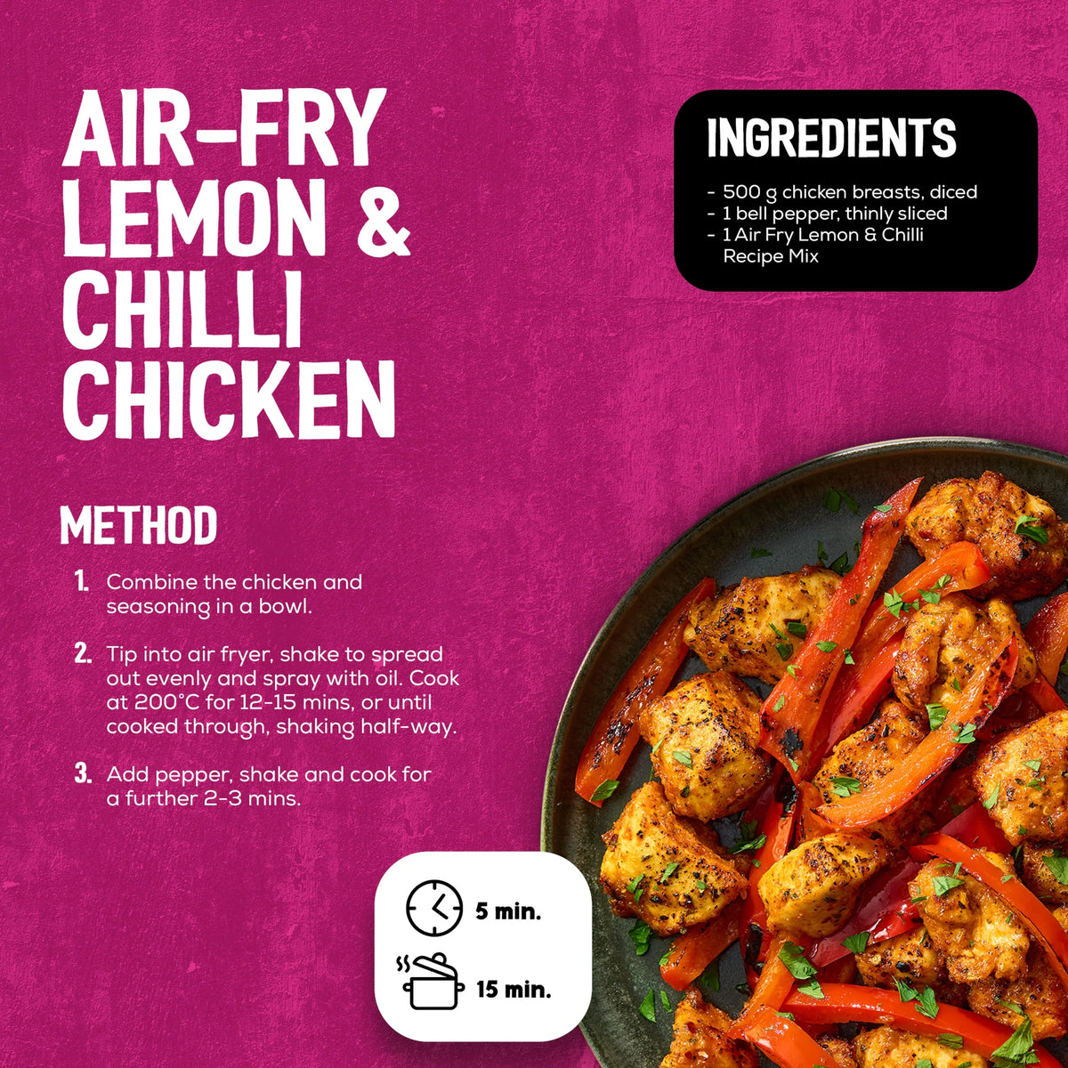 Air Fry Lemon & Chilli Recipe Mix 30g by Schwartz at The British Vault
