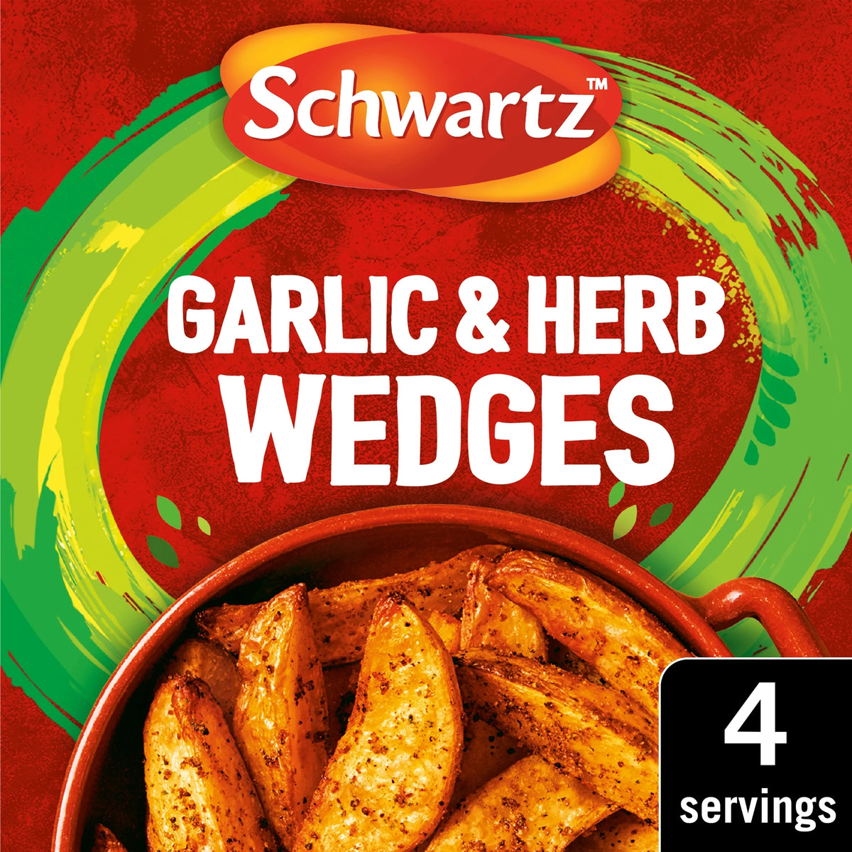 Garlic & Herb Potato Wedges Recipe by Schwartz