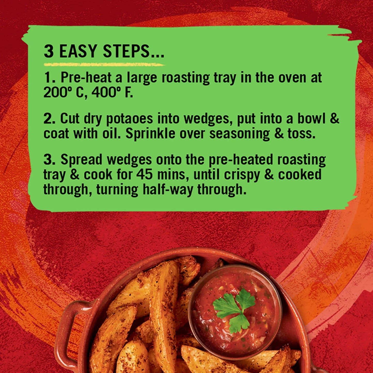 Garlic & Herb Potato Wedges Recipe by Schwartz