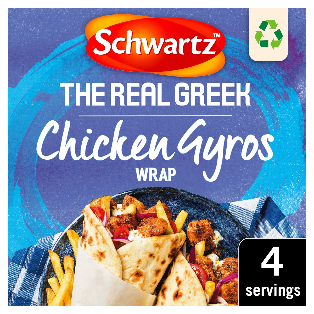 The Real Greek Chicken Gyros Wrap Recipe Mix 20g by Schwartz