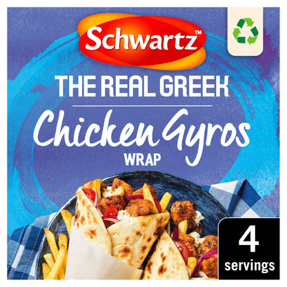 The Real Greek Chicken Gyros Wrap Recipe Mix 20g by Schwartz