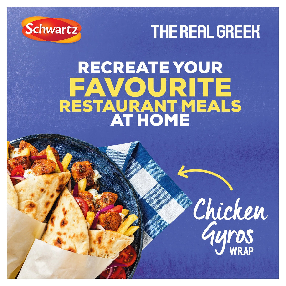 The Real Greek Chicken Gyros Wrap Recipe Mix 20g by Schwartz
