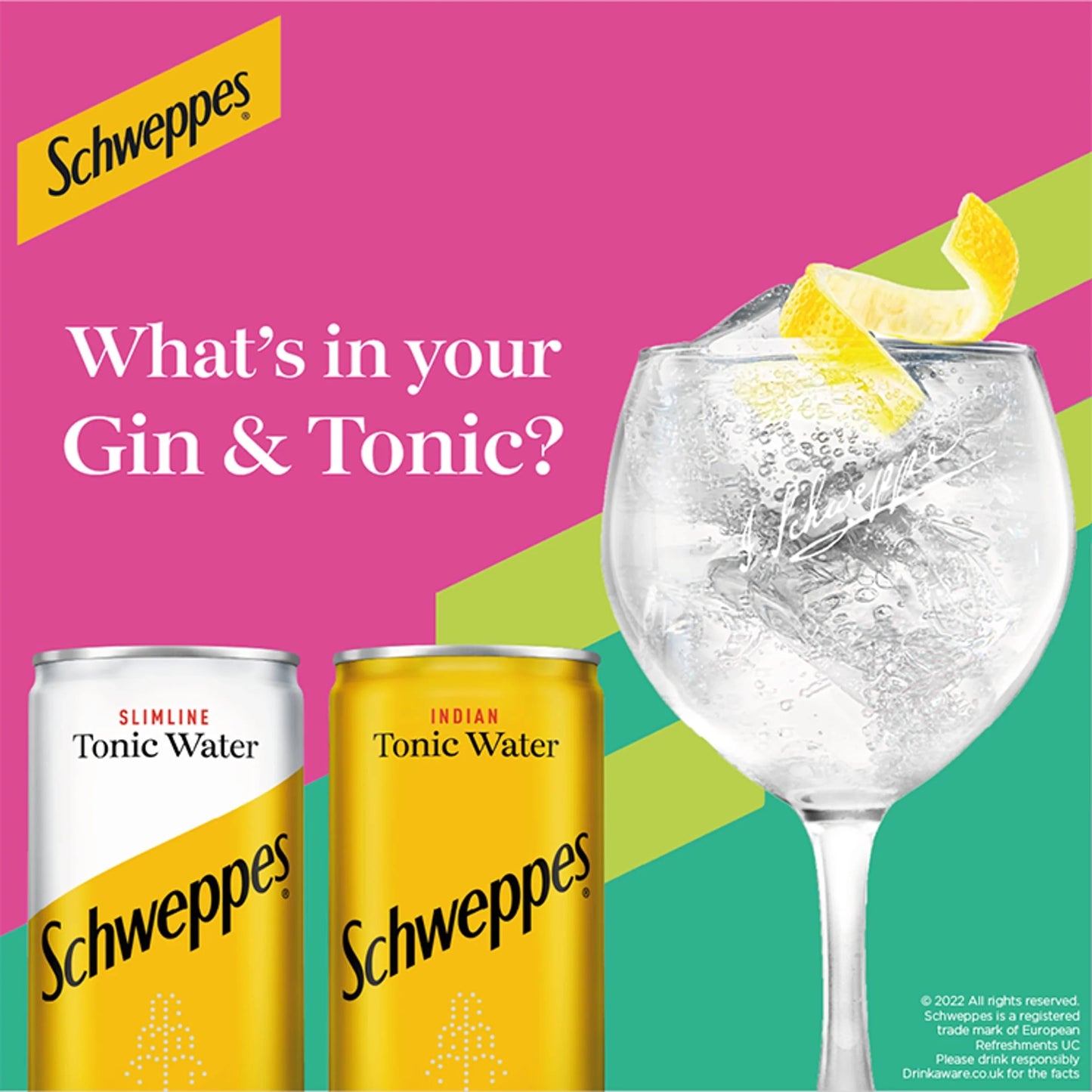 Slimline Tonic Water 12x150ml by SCHWEPPES