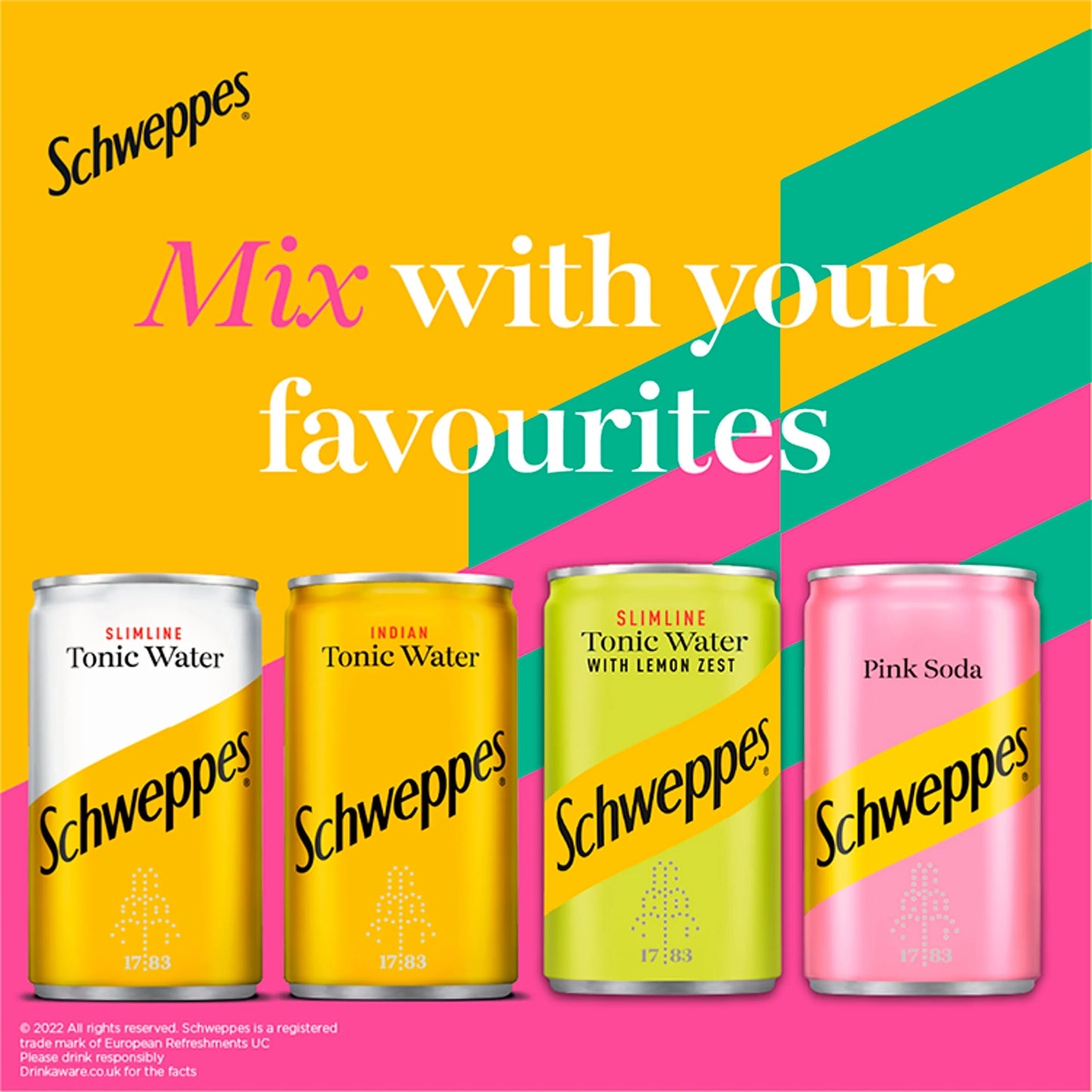 Schweppes Slimline Tonic With Lemon 12x150ml by Coca-Cola